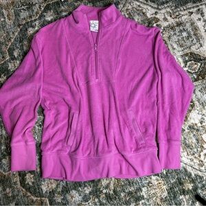 Aerie Offline Oversized XS Quarterzip terry